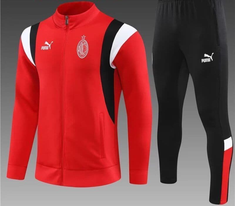 AC Milan 23-24, Red with Black White Tracksuit  Kid Size