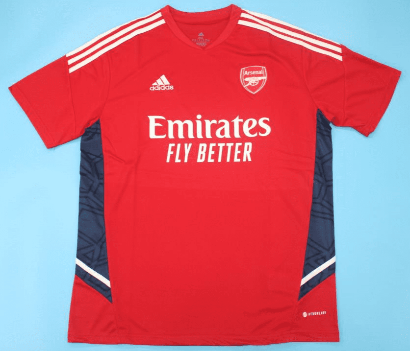 Arsenal 2022, Red with Blue Training Shirts