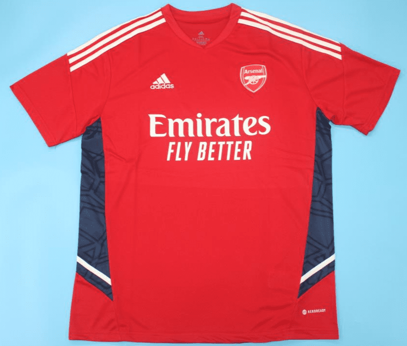 Arsenal 2022, Red with  Dark Blue Training Shirts