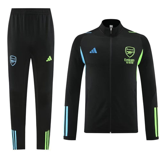 Arsenal 23-24, Black with Green Blue Tracksuit