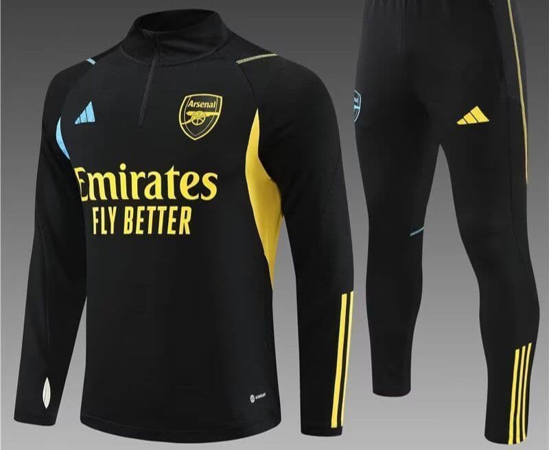 Arsenal 23-24, Black with Yellow Blue Tracksuit Kid Size