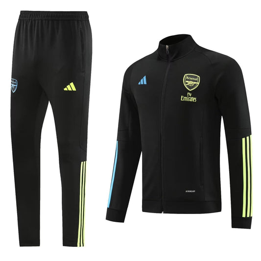 Arsenal 23-24, Black with Yellow Stripes on Sleeve Tracksuit