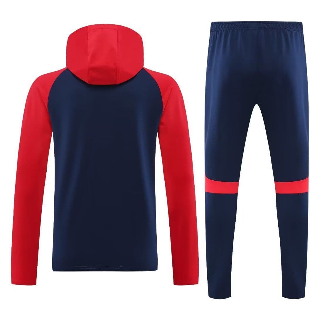 Atletico Madrid 23-24, Dark Blue with Red Tracksuit with Hood