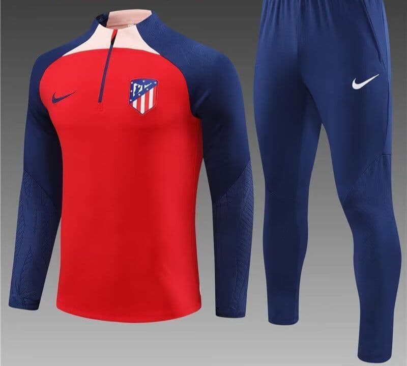 Atletico Madrid 23-24, Red with Dark Blue Sleeve Tracksuit Kid Size