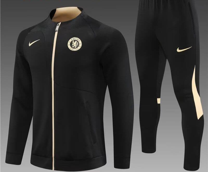 Chelsea 23-24, Black with Gold Tracksuit Kid Size