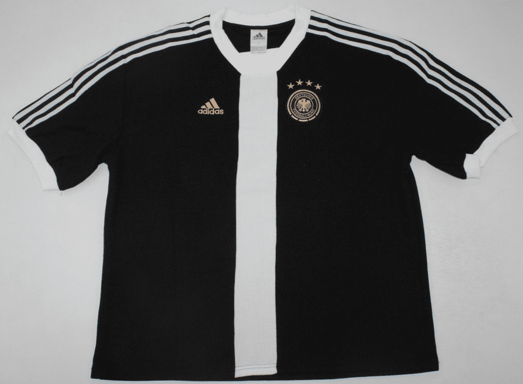 Germany Retro Version Black with White Jersey