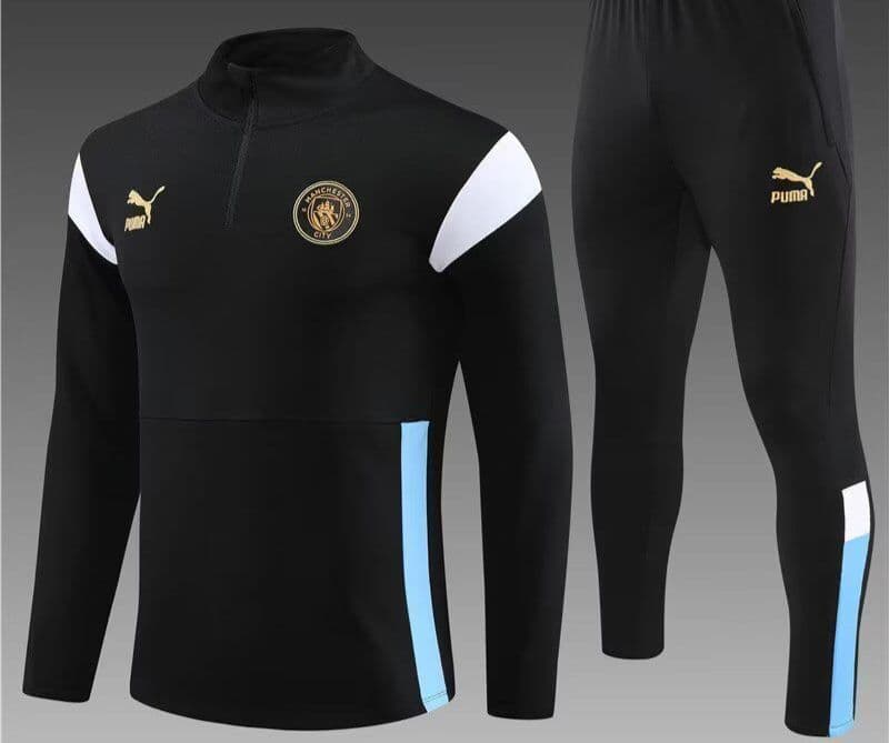 Manchester City 23-24, Black with White Tracksuit Kid Size