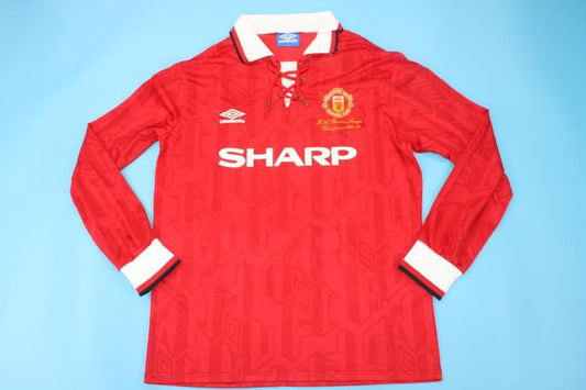 Manchester United 1993-94, Home with Champion Letters, Long Sleeve