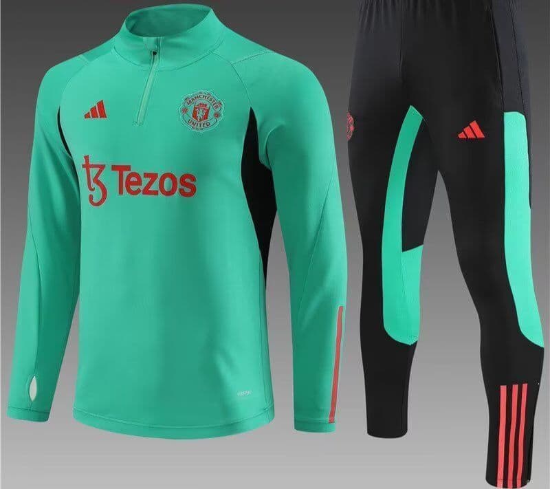 Manchester United 23-24, Green with Black Tracksuit Kid Size