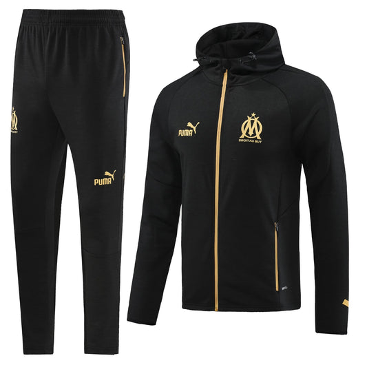 Olympique de Marseille  23-24, Black Tracksuit with Hood