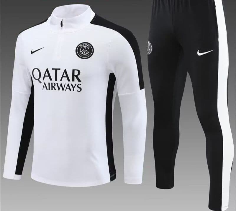 Paris Saint-Germain 2023, White with Black Tracksuit Kid Size