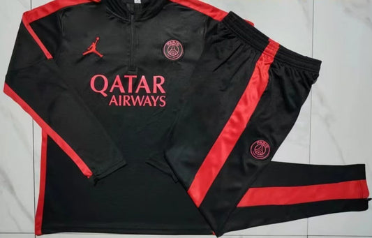 Paris Saint-Germain 23-24, Black with Red Tracksuits Kid Size