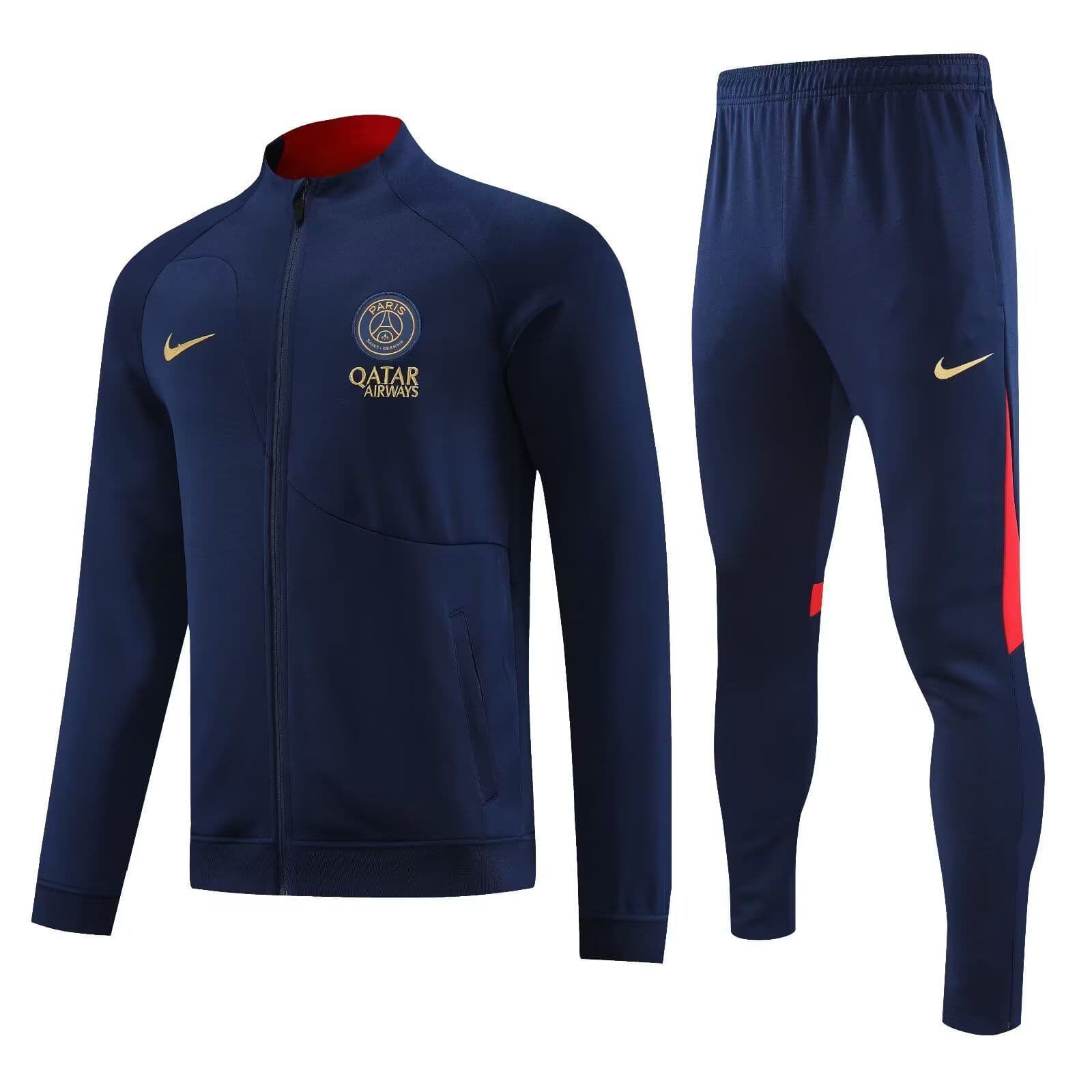 Paris Saint-Germain 23-24, Dark Blue with Red Tracksuits