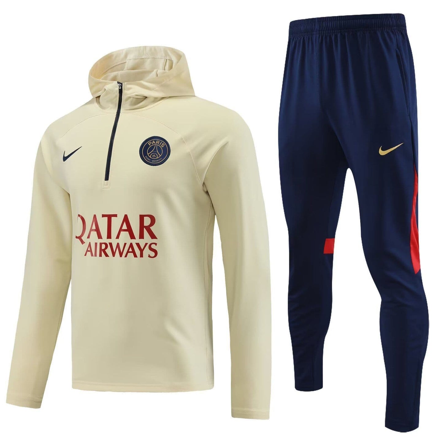 Paris Saint-Germain 23-24, Light Yellow Tracksuit with Hood