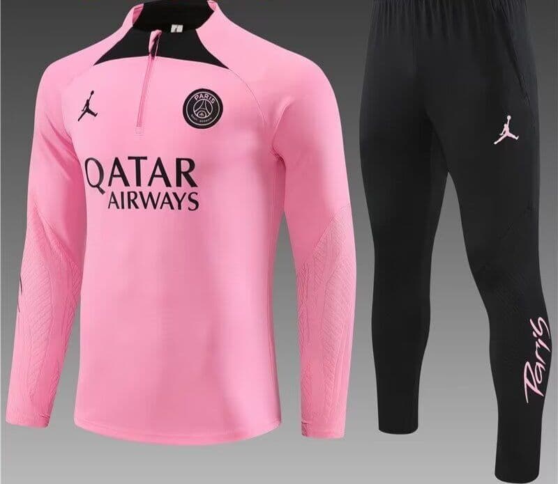 Paris Saint-Germain 23-24, Pink with Black Tracksuits Kid Size