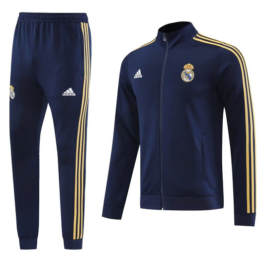 Real Madrid 23-24 Dark Blue with Gold Line Tracksuit