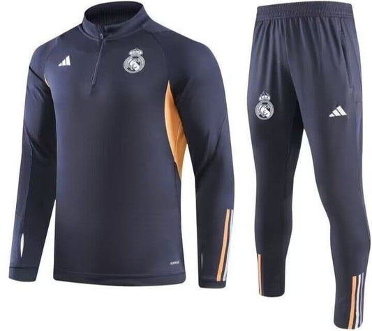 Real Madrid 23-24, Dark Blue with Gold Tracksuit Kid Size