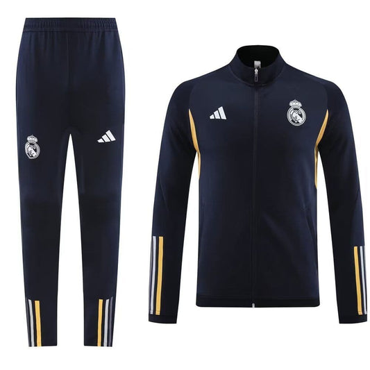 Real Madrid 23-24, Dark Blue with Gold Tracksuit