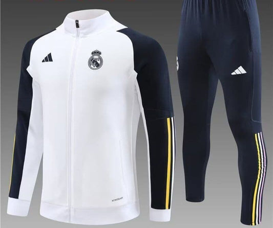 Real Madrid 23-24, White with Dark Blue Tracksuit Kid Size