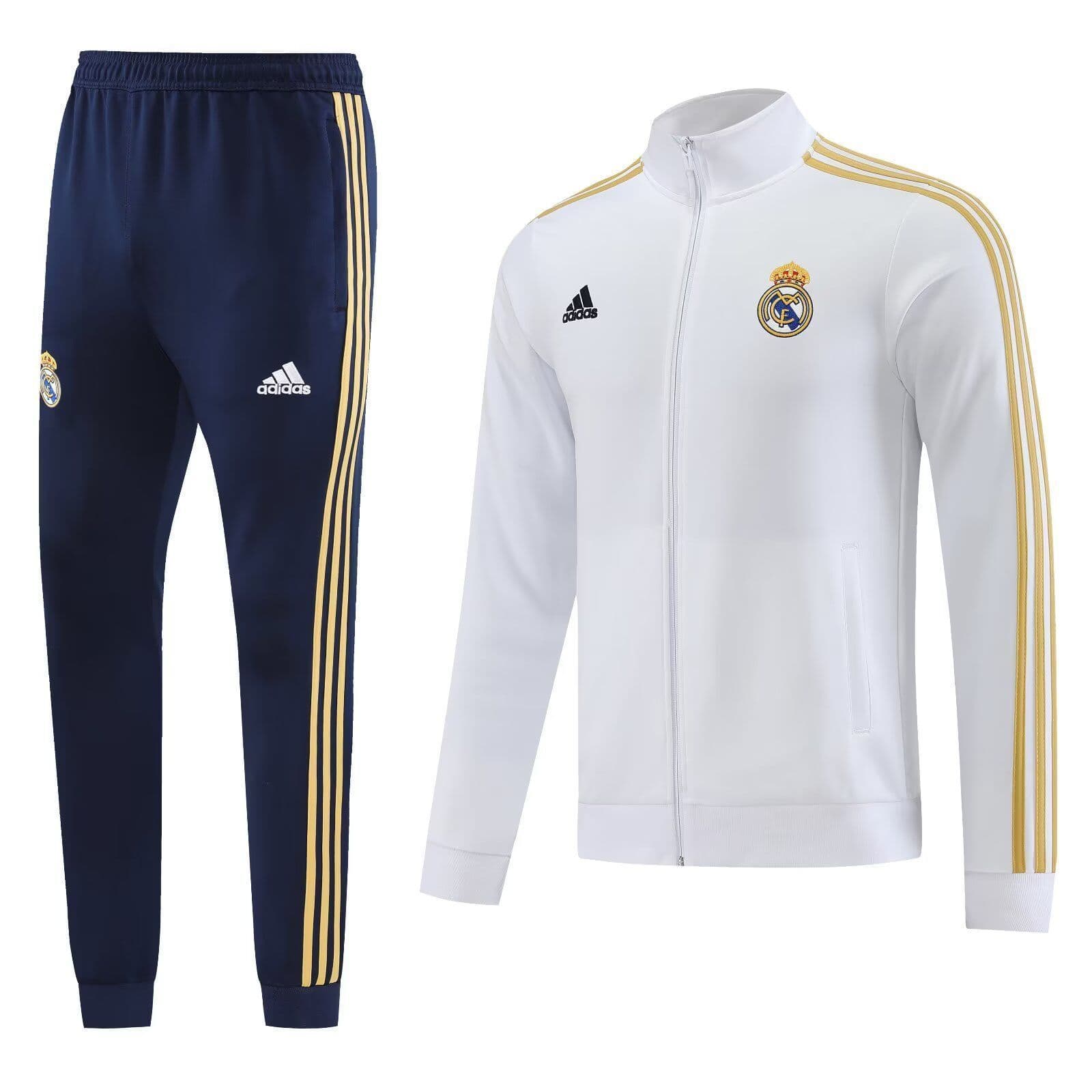 Real Madrid 23-24 White with Gold Line Tracksuit