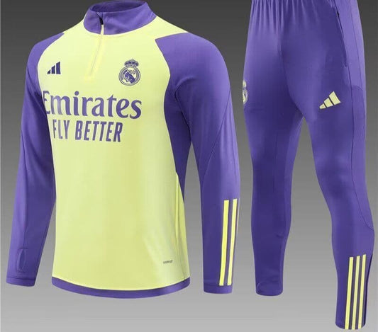 Real Madrid 23-24, Yellow with Purple Tracksuit Kid Size