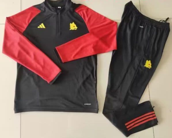 Roma 23-24, Black with Red Sleeve Tracksuit Kid Size