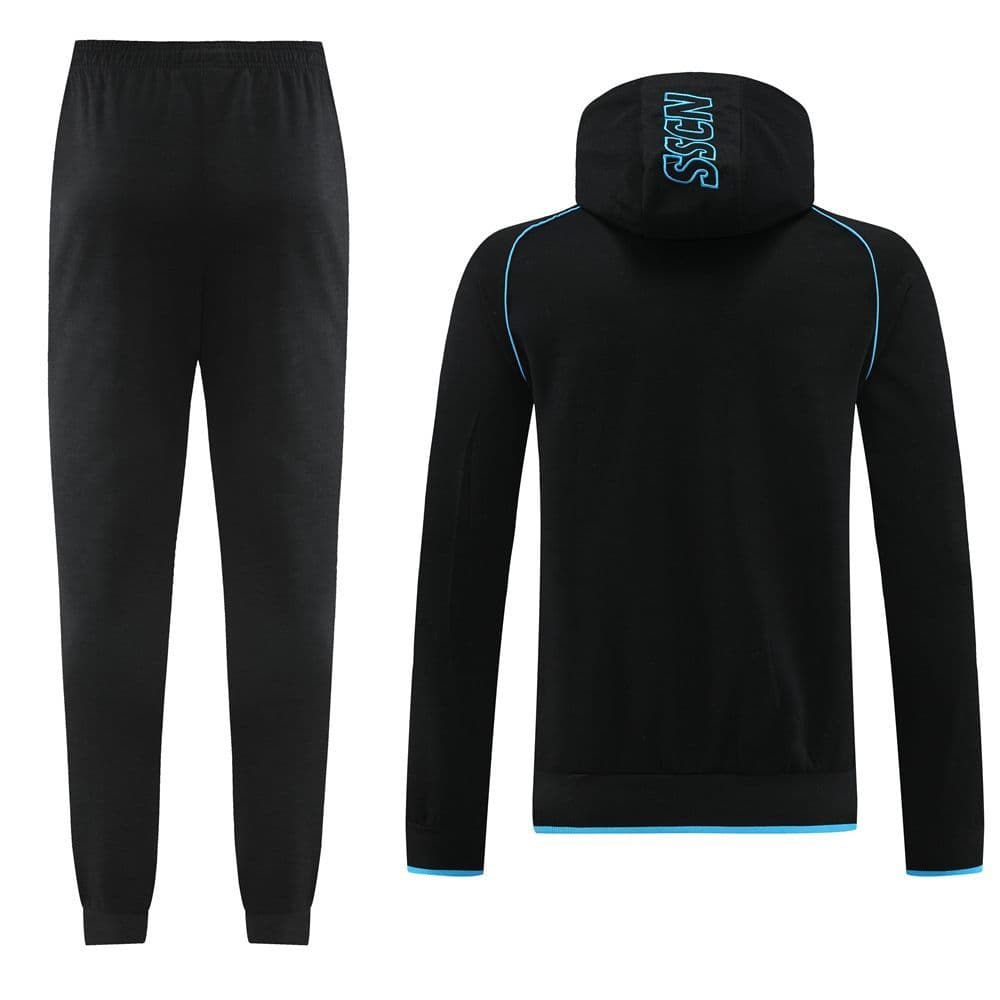 SSC Napoli 23-24, Black Tracksuit with Hood