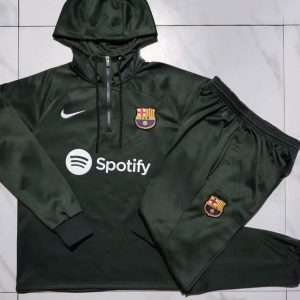 Barcelona 23-24, Dark Green Tracksuit with Hood Kid Size