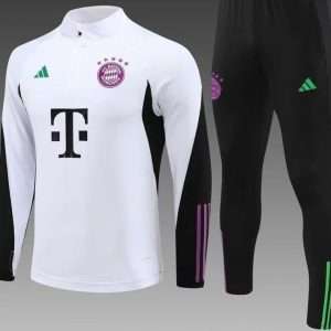 Bayern Munich 23-24, White with Black Tracksuit Kid Size