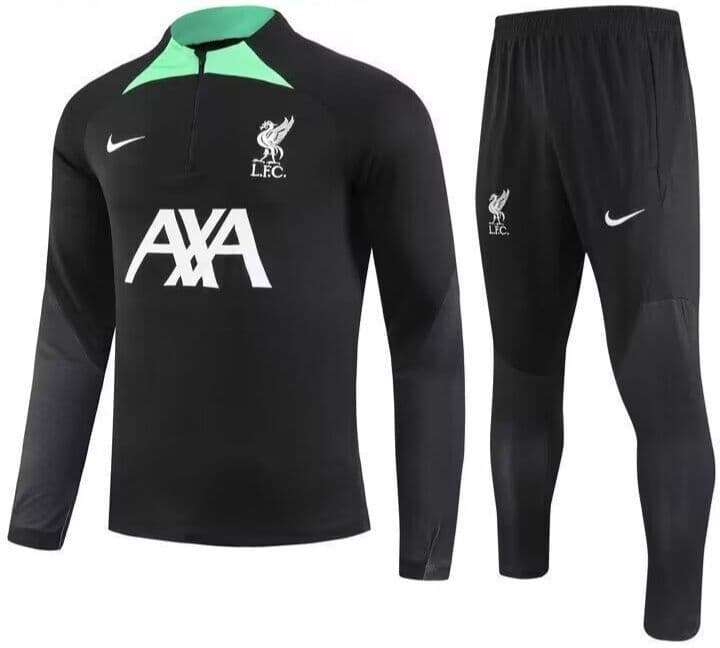 Liverpool 23-24, Black with Green Tracksuit Kid Size