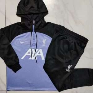 Liverpool 23-24, Purple with Black Tracksuit with Hood Kid Size