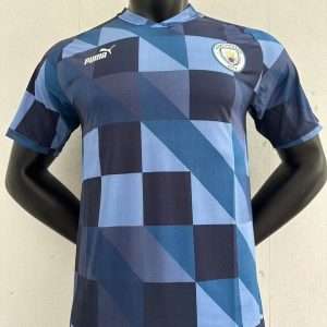 Manchester City 23-24, Black Blue Training Shirts Players Version