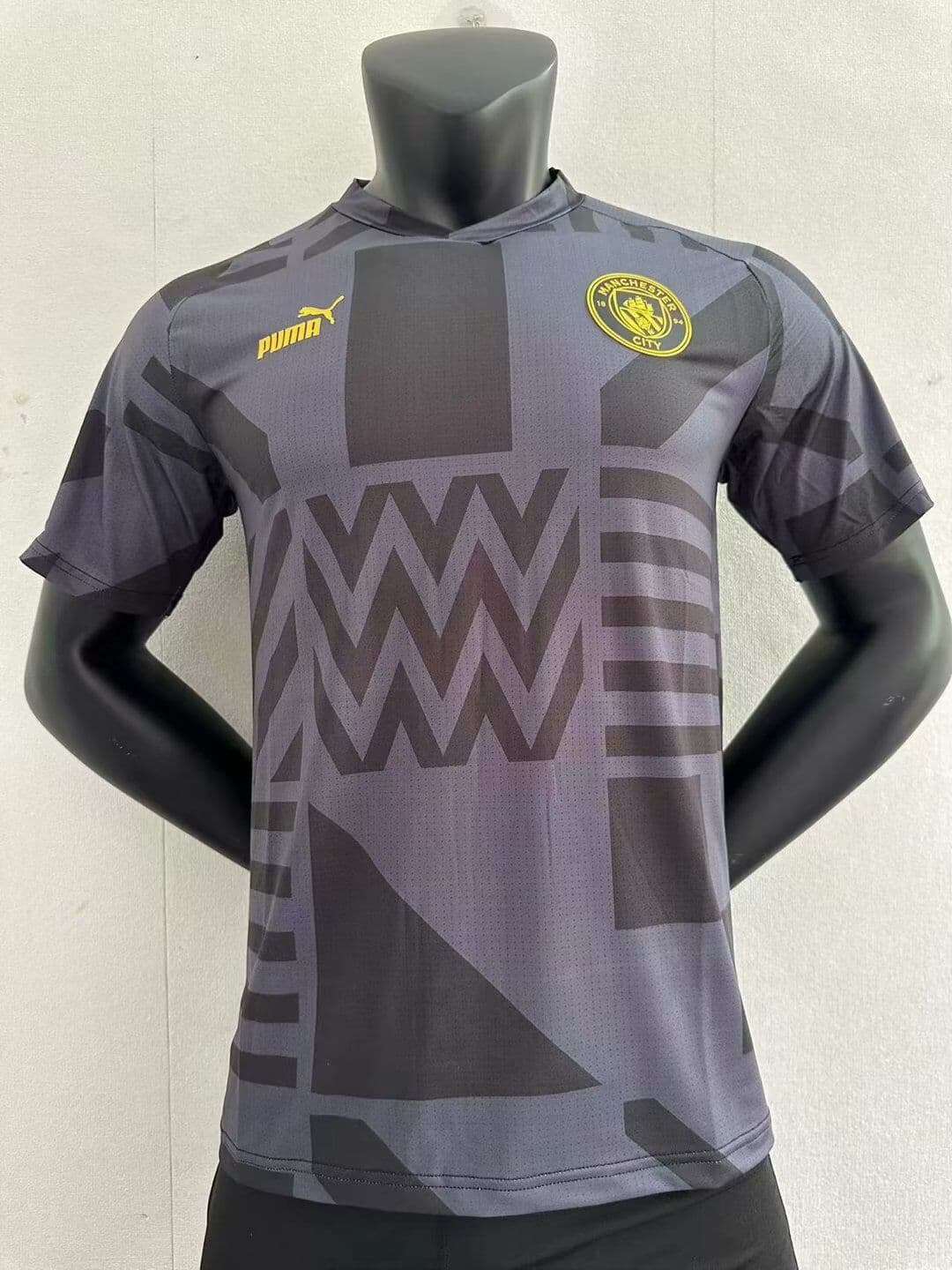 Manchester City 23-24, Black Grey Training Shirts Players Version