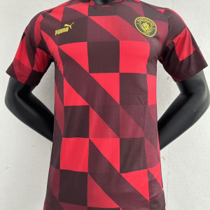 Manchester City 23-24, Black Red Training Shirts Players Version