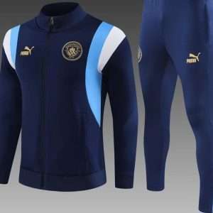 Manchester City 23-24, Dark Blue with Blue White Tracksuit Kid Size