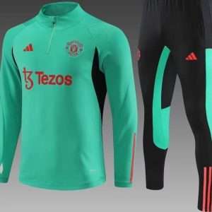 Manchester United 23-24, Green with Black Tracksuit Kid Size