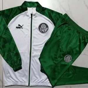 Palmeiras 23-24, White with Green Sleeve Tracksuit