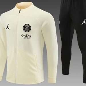 Paris Saint-Germain 23-24, Light Yellow Tracksuits with Hood Kid Size