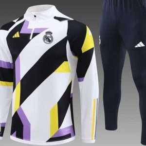Real Madrid 23-24, White Black Yellow Purple Tracksuit Kid Size