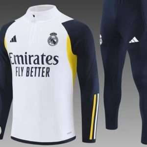 Real Madrid 23-24, White with Black Tracksuit Kid Size