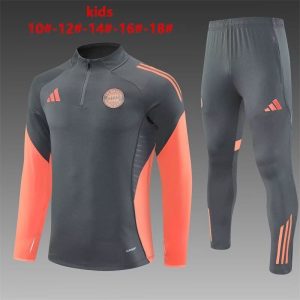 Bayern Munich Kids Tracksuit Dark Grey and Orange