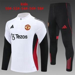 Manchester United Kids Tracksuit 2025-2026 White Red
