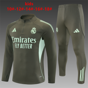 Real Madrid Kids Tracksuit 2025-2026 Khaki