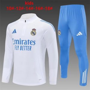 Real Madrid Kids Tracksuit 2025-2026 White
