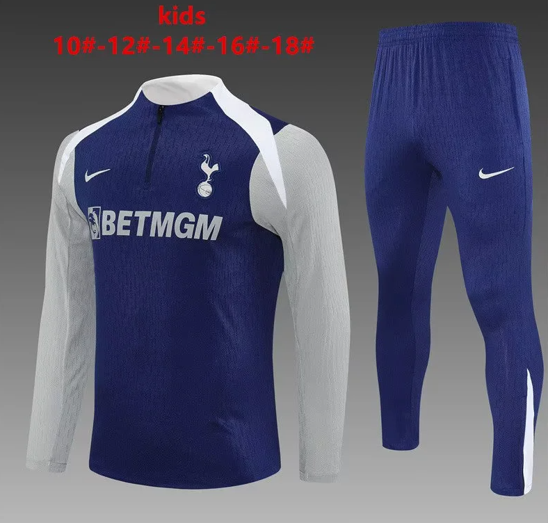 Tottenham Hotspur Kids Tracksuit 2025-2026 Blue Grey